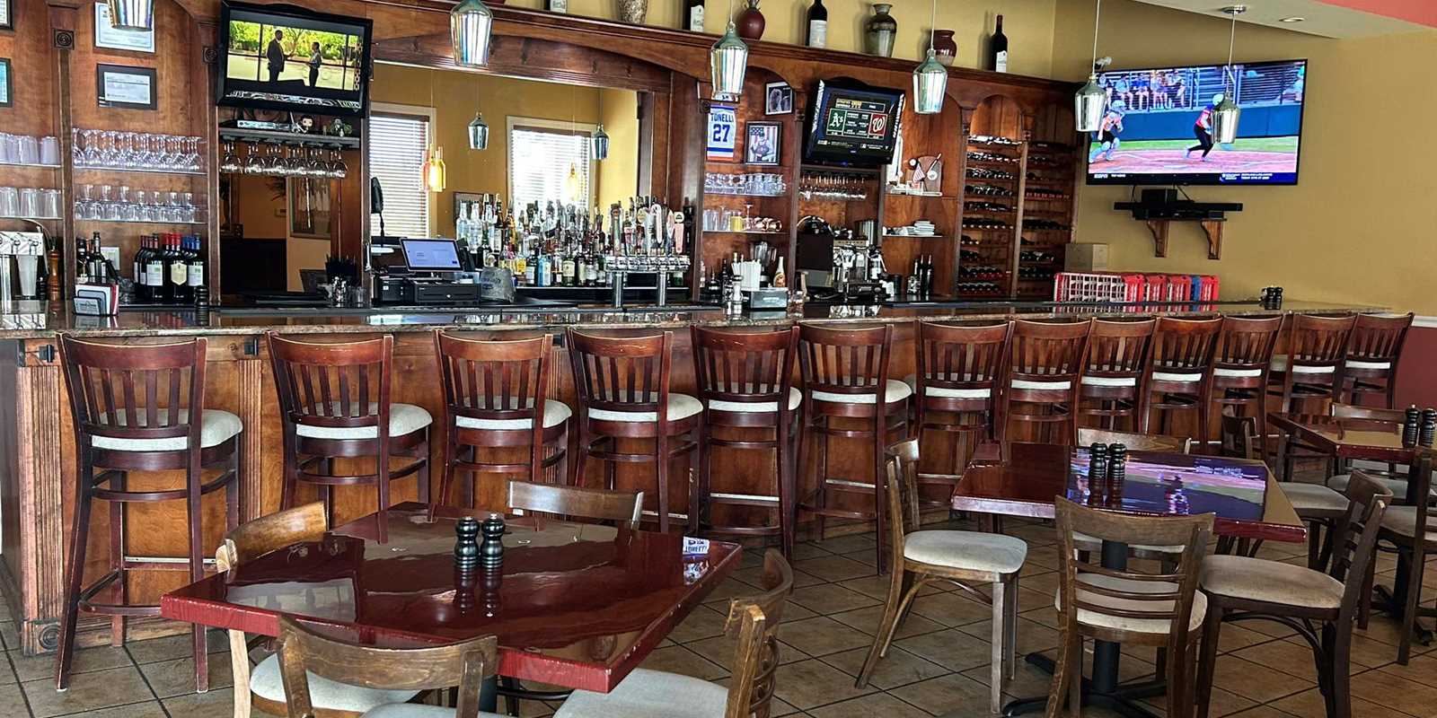 bar seating at Bella Cucina